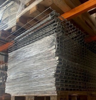 Ca. 12x Gaasetage paneel palletstelling Schulte, grijs, bouwjaar 2018